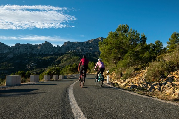 Fietsers onder de Spaanse zon