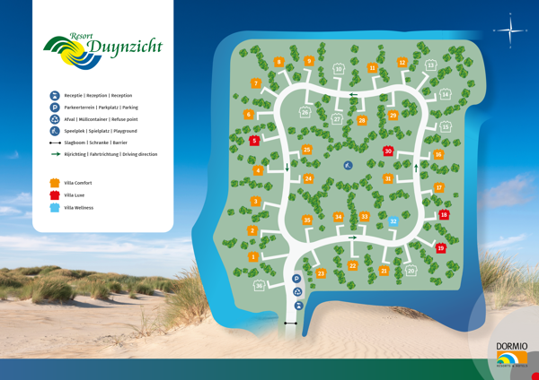 Plan du Dormio Villapark Duynzicht