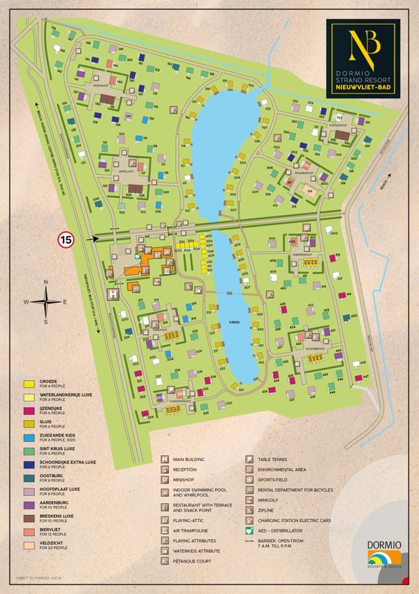 Plano de Dormio Strand Resort Nieuwvliet-Bad