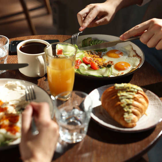 Ontbijten tijdens Valentijnsdag