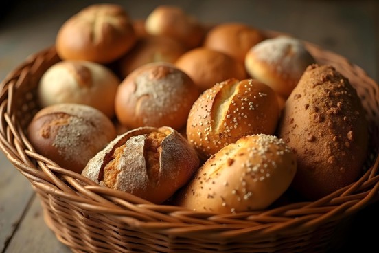Verse broodjes in de ochtend