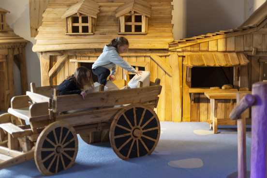 Climbing and scrambling in the indoor play area