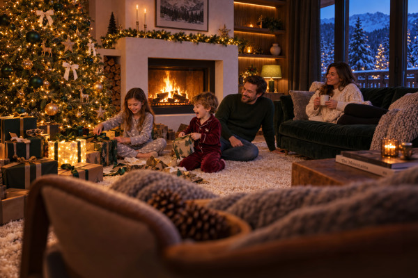 Familie tijdens de kerstvakantie